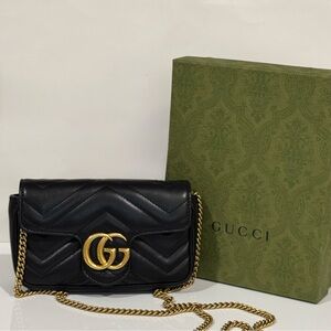 Gucci Marmont Matelasse Super Mini Leather Flap Bag